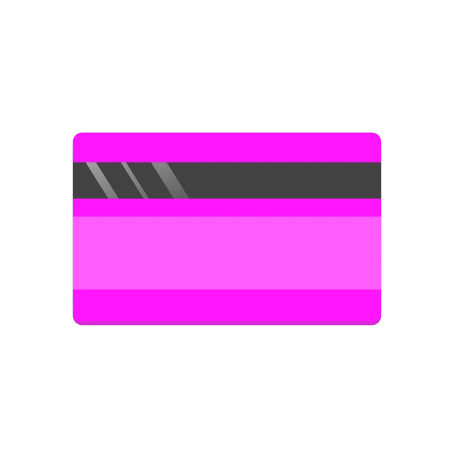 a pink credit card on a black background, de stijl, stylised flat colors, close establishing shot, stripes, purple and black