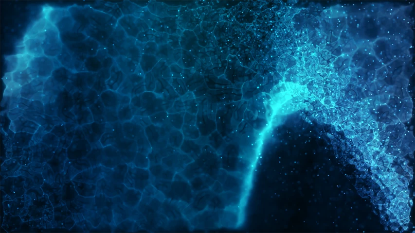 a close up of a water fountain with bubbles, digital art, by Aleksander Gierymski, shutterstock, digital art, blue bioluminescence, octane render uhd 4k, underwater glittering river, particle waves