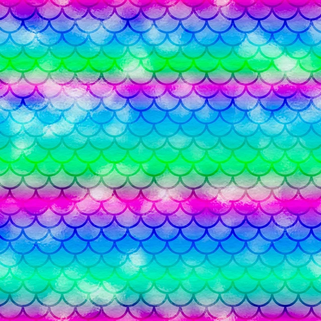 a colorful background with fish scales, a digital rendering, inspired by Lisa Frank, 1128x191 resolution, more textures, mermaid body, neon geometric inks