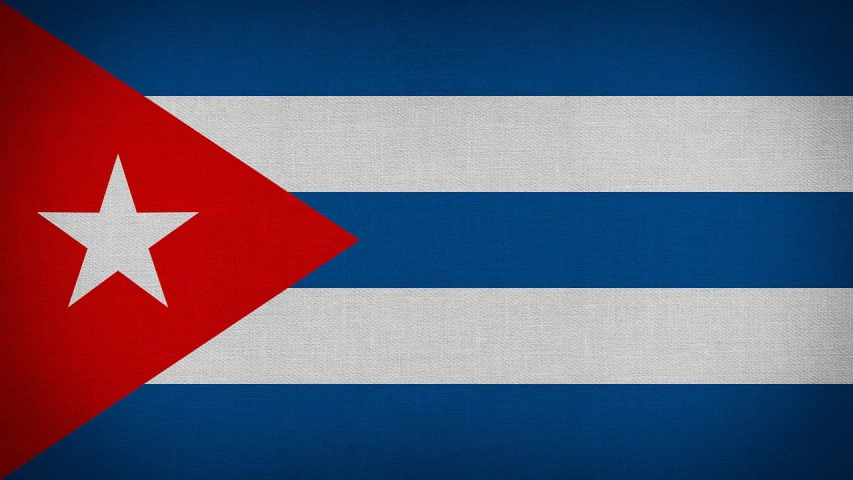 a close up of the flag of cuba, a portrait, by Pablo Munoz Gomez, pixabay, fine art, beautiful iphone wallpaper, 2 d cg, blue colors with red accents, linen