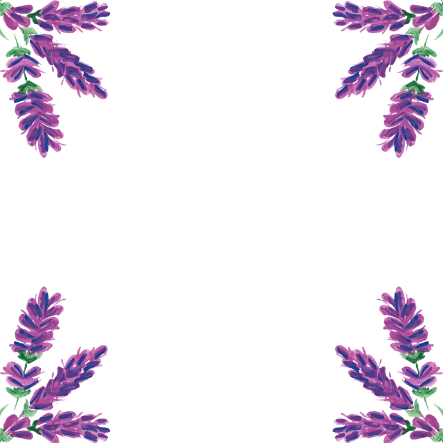 a frame of purple flowers on a black background, a digital rendering, inspired by McKendree Long, tumblr, sprite sheet, colorful illustration, bottom shot, leaves