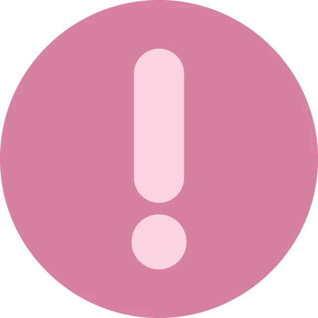 a pink circle with a white exclamation in the middle, pixabay, information, discord profile picture, there was a noise, pink skin