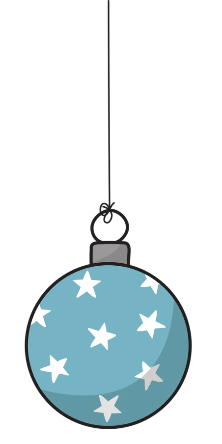 a blue christmas ornament with white stars on it, a digital rendering, hurufiyya, sarah andersen, iphone background, on a flat color black background, hanging from the ceiling