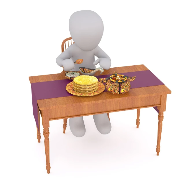 a person sitting at a table with a plate of food, a 3D render, figuration libre, eating cakes, dlsr photo, very accurate photo