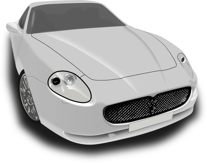 a white sports car on a white background, vector art, inspired by Bernardo Cavallino, trending on pixabay, renaissance, gray anthropomorphic, jaguar, frontlight, mercury