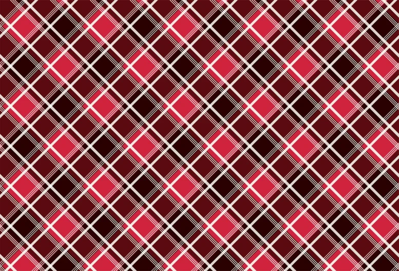 a red and white plaid pattern, inspired by Steve Argyle, maroon metallic accents, black and red background, chocolate, pink and red colors