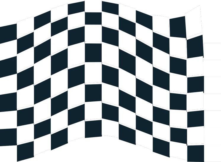 a black and white checkered flag waving in the wind, a digital rendering, pixabay, op art, petrol, simple path traced, cars, tessellation