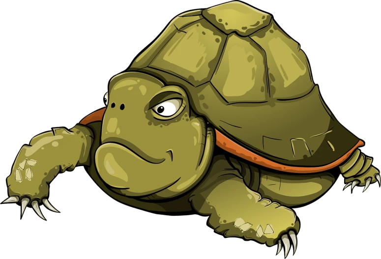 a close up of a turtle on a black background, an illustration of, shutterstock, digital art, cell shaded cartoon, metal slug concept art, cartoonish vector style, wikihow illustration