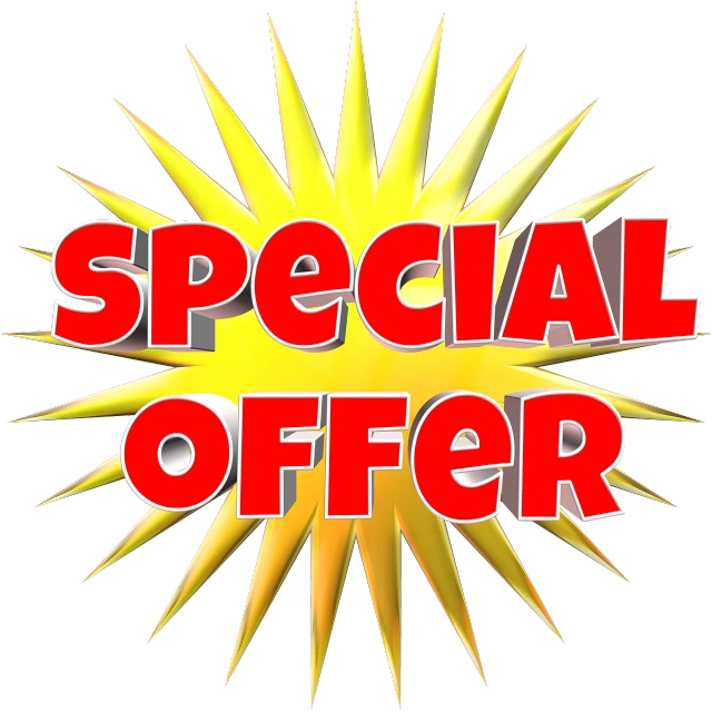 a special offer sign on a black background, digital art, by artist, pixabay, digital art, avatar image, dynamic!!, star, word