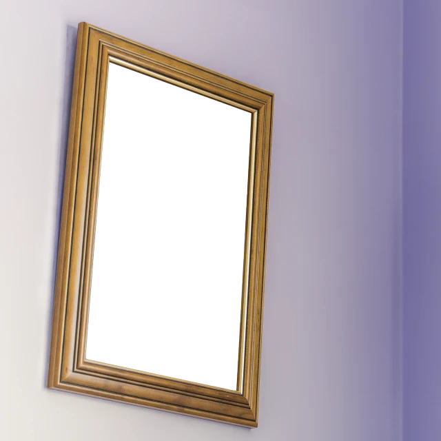 a picture frame hanging on a wall in a room, a picture, by Joseph Raphael, shutterstock, draped in silky purple and gold, pinhole photo, blackboard, spooky photo