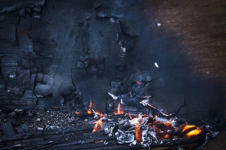 a close up of a fire in a fireplace, by Daarken, auto-destructive art, 4k vertical wallpaper, burnt huts, torn paper smouldering smoke, wallpaper - 1 0 2 4
