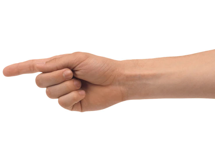 a close up of a person's hand pointing at something, shutterstock, realism, on black background, 4k high res, highly symmetric body parts, holding a stuff