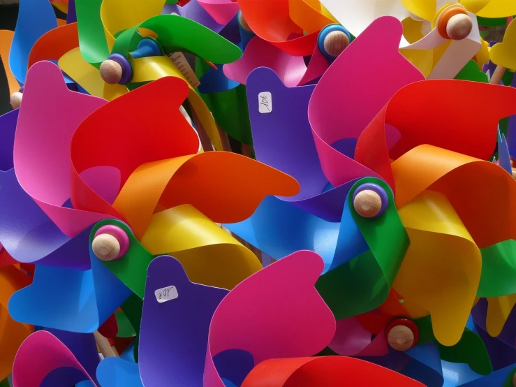 a bunch of colorful pinwheels sitting next to each other, by Jan Rustem, flickr, hdpe, portrait of a big, shade, wallpaper!