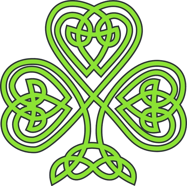 a four leaf clover in the shape of a heart, inspired by Shūbun Tenshō, symbolism, entwined hearts and spades, scrollwork, front side, lime green