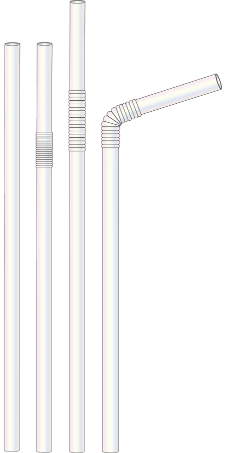 a couple of white straws sitting next to each other, an illustration of, plasticien, front back view and side view, drainpipes, with a black background, scaled arm