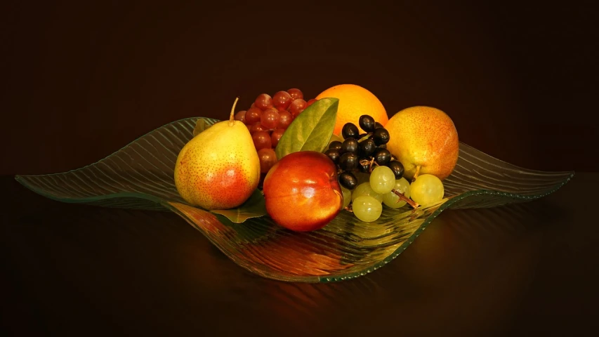 a close up of a bowl of fruit on a table, a still life, by Jan Rustem, pixabay, photorealism, glass plate photography, with photorealistic lighting, warm glow, gloss