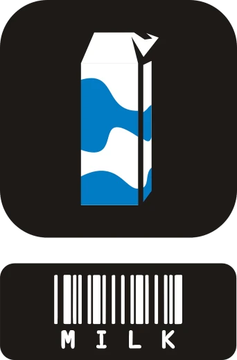 a barcode with a picture of a milk carton, an album cover, by Israel Tsvaygenbaum, behance contest winner, infographics. logo. blue, water world, flag, quebec