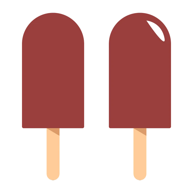 a couple of popsicles sitting on top of each other, by Attila Meszlenyi, icon pack, dark red, ice cream on the side, left right symmetry