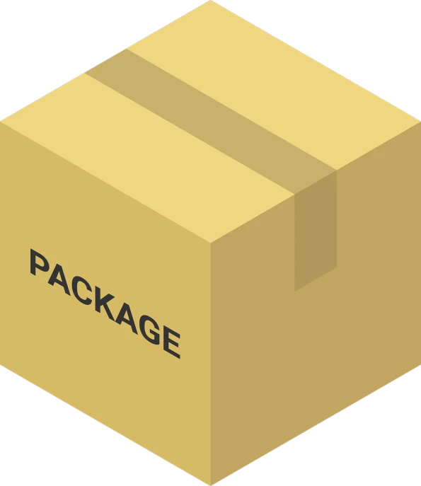 a cardboard box with the word package on it, pixabay, digital art, avatar image, korean, concert, inspect in inventory image