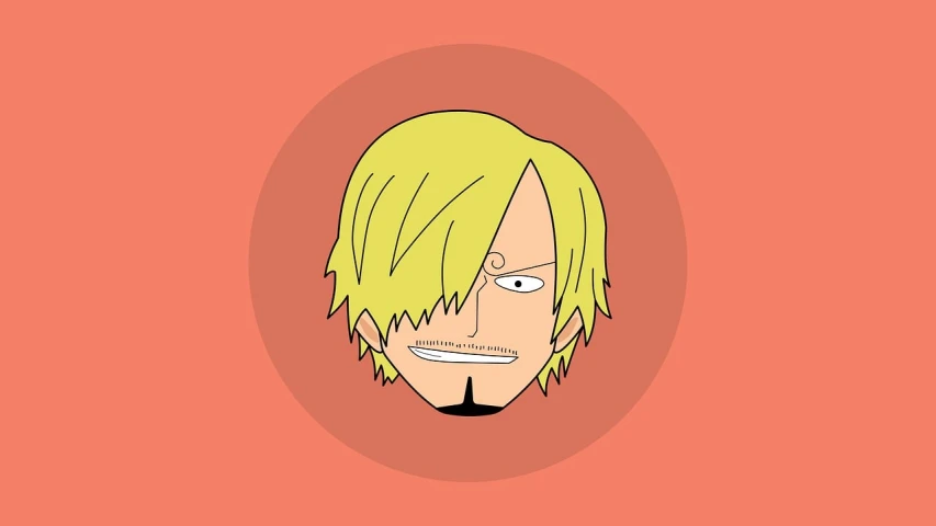 a drawing of a man with blonde hair, a character portrait, inspired by Eiichiro Oda, minimalist vector art, sanji, very sharp and detailed image, with round face