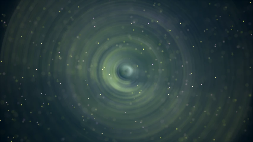 a green spiral in the middle of a black background, digital art, space art, blurred and dreamy illustration, star map, blurry and dreamy illustration, many fireflies