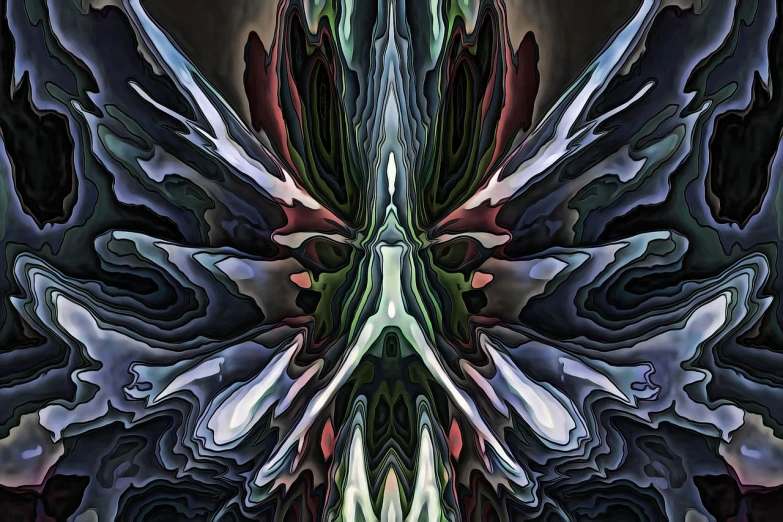 a close up of a digital painting of a flower, digital art, inspired by Amanda Sage, shutterstock, abstract illusionism, horror symmetrical face, symmetrical dragon wings, dark abstract background, digital art - w 640