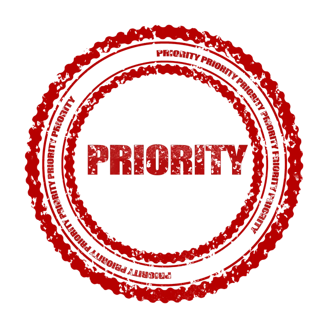 a red stamp with the word priority on it, concept art, primitivism, on black background, istockphoto, round, breeding