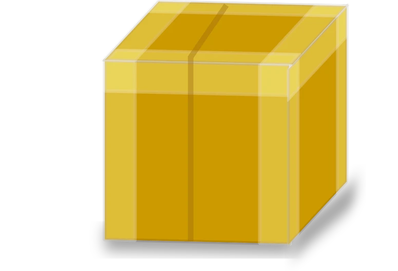 a yellow box on a black background, inspired by Masamitsu Ōta, computer art, lineless, military storage crate, golden, no text