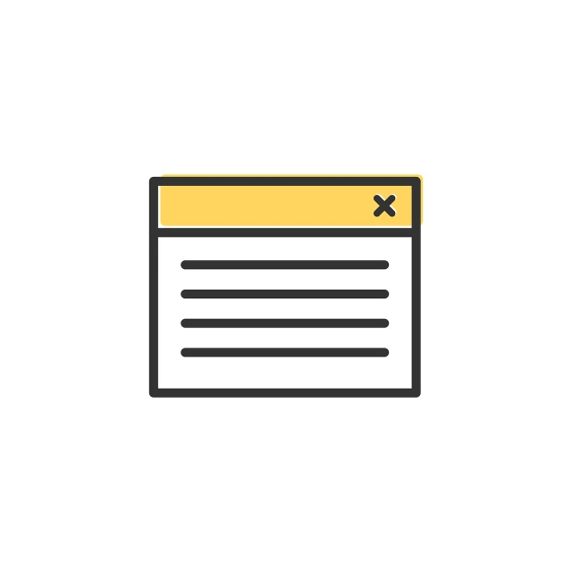 a piece of paper with a cross mark on it, a wireframe diagram, minimalism, dating app icon, yellow and black trim, flat - color, striped