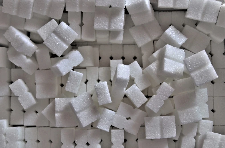a pile of sugar cubes sitting on top of each other, a picture, by Tom Wänerstrand, 64x64, detailed zoom photo, pediophobia, start