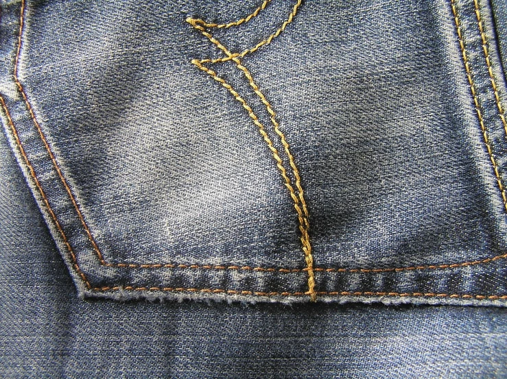 the back pocket of a pair of jeans, by Anita Kunz, flickr, golden threads, contrast shading, fine fix broken line, golden thread