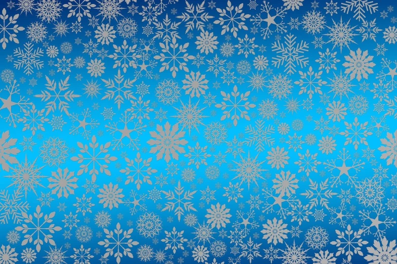 a pattern of snowflakes on a blue background, vector art, shutterstock, gradient brown to silver, very detailed backgrounds, vintage - w 1 0 2 4, various artists