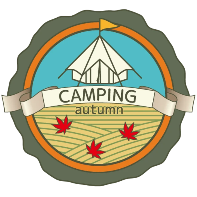 the camping autumn badge, a digital rendering, shutterstock, sōsaku hanga, 3 4 5 3 1, square, cad, image