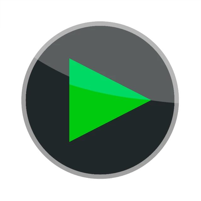 a green play button on a black background, inspired by João Artur da Silva, deviantart, hurufiyya, app icon, mixmedia, android format, arrow