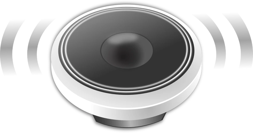 a close up of a speaker on a white background, a computer rendering, pixabay, computer art, black and white vector art, round pupil, pot-bellied, background image