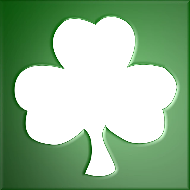 a silhouette of a four leaf clover on a green background, deviantart, ron, darker, frame, cast