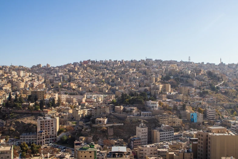 a view of a city from the top of a hill, by Ibram Lassaw, shutterstock, dau-al-set, very wide wide shot, close-up from above, hamar, highdensity