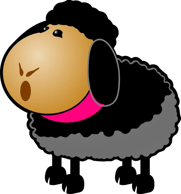 a brown dog with a pink collar laying down, a digital rendering, inspired by Masamitsu Ōta, flickr, woman in a sheep costume, !!! very coherent!!! vector art, long open black mouth, fat cloud