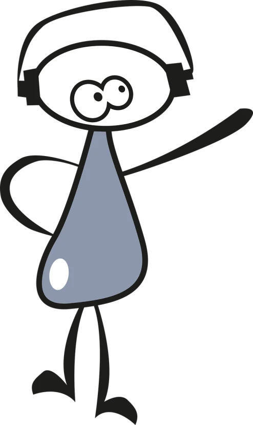 a black and white picture of a cartoon character, a cartoon, by Jay Hambidge, pixabay, digital art, water droplet, she has pale blue skin!!!, stick figure, elongated figure