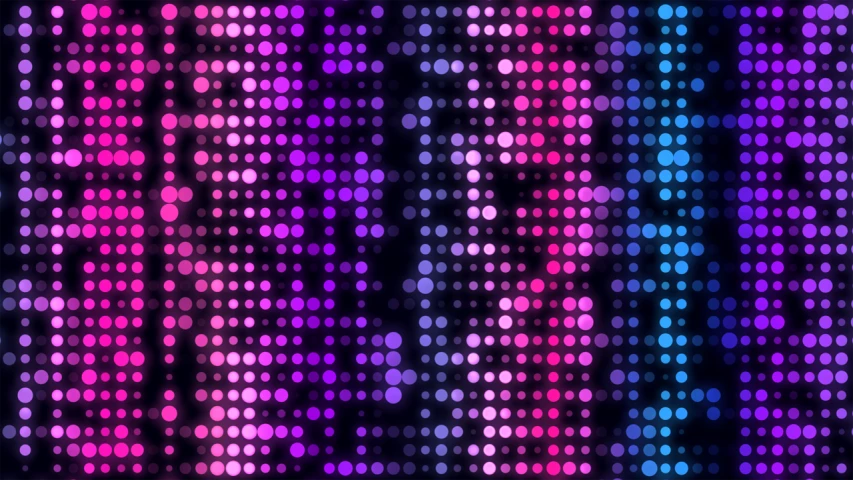 a bunch of lights that are on a wall, a digital rendering, inspired by Victor Moscoso, shutterstock, kinetic pointillism, purple and pink, seamless pattern, dj, colorful ben day dots