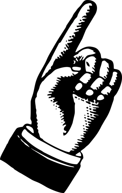 a black and white drawing of a hand making a peace sign, inspired by Jan Karpíšek, deviantart, high contrast lighting, with a black background, prosthetic arm, uncompressed png