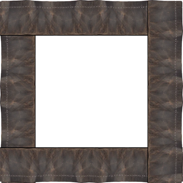 a close up of a picture frame on a black background, a digital rendering, bandana, black and brown colors, tileable texture, leather armored