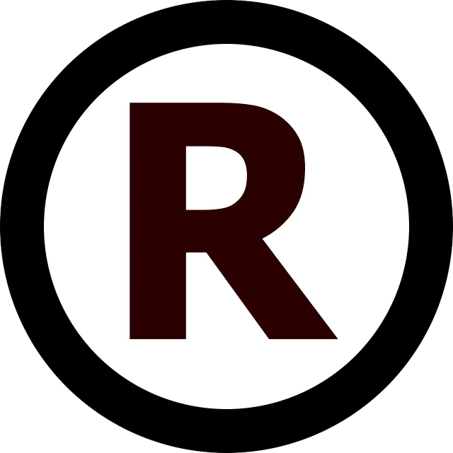 a black and white circle with the letter r in it, by Richard Randolph Rubenstein, pixabay, reddish - brown, patent registry, andnorman rockwell, religion