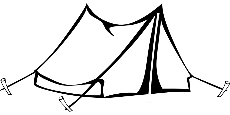 a black and white drawing of a tent, by Tadeusz Makowski, featured on pixabay, conceptual art, shaped like a yacht, matisse caravaggio, silhouette :7, white loincloth