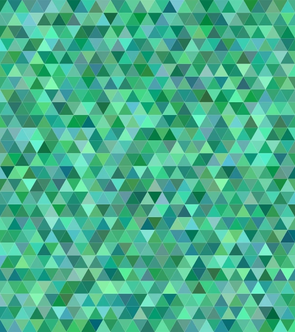 a pattern of green and blue triangles, a mosaic, inspired by Art Green, けもの, hi resolution, emerald, crystal material