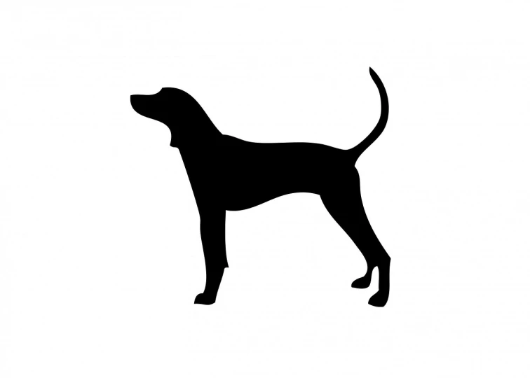 a black silhouette of a dog on a white background, trending on pixabay, 1 0 2 4 x 7 6 8, vorestation borg hound, perfect shape, arab