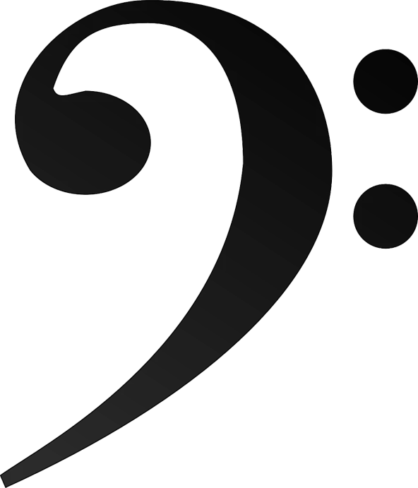 a black and white drawing of a bass clef, a screenshot, inspired by Masamitsu Ōta, deviantart, black backround. inkscape, on black paper, coloring pages, strings