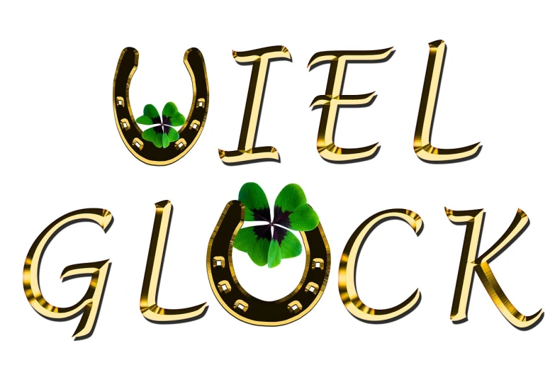 a close up of a sign with a clover, by Melchior Lorck, shutterstock, art nouveau, game logo, wlop glossy skin, gold belt, set photo