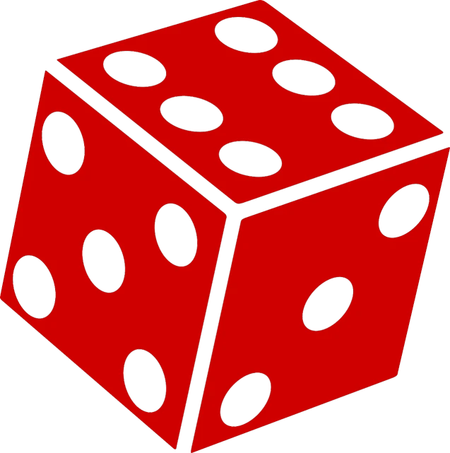 a red dice with white dots on it, a picture, by Josetsu, isometric angle, six sided, gamin, albuquerque