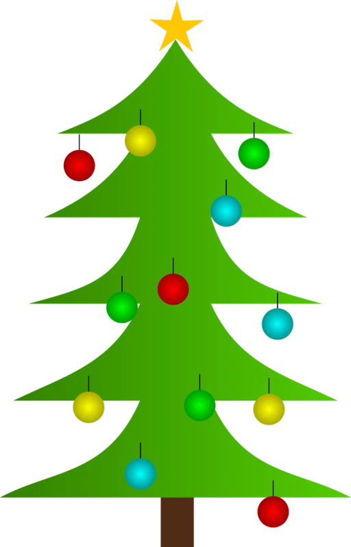 a christmas tree with ornaments on it, a screenshot, inspired by Ernest William Christmas, computer art, black fir, cartoon image, version 3, phone